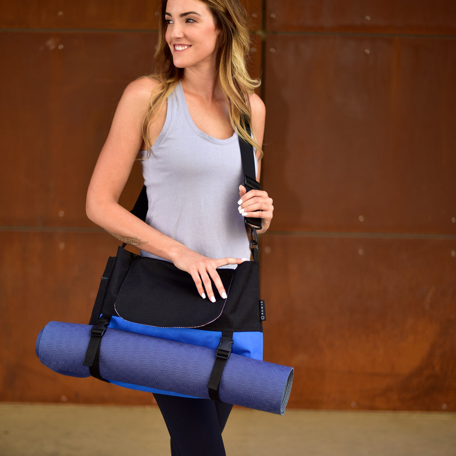 Go Anywhere Bag, Black Blue Canvas