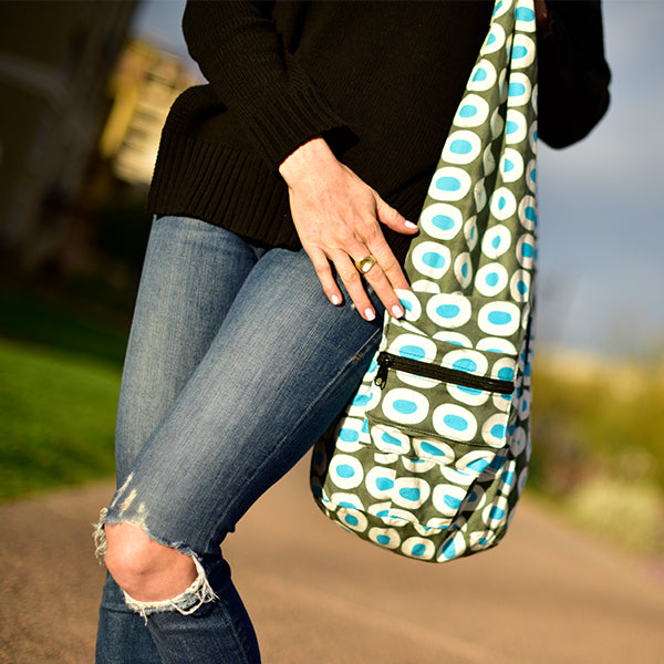 Yoga Sling Bag, Blue Dots