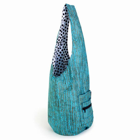 turquoise and Black yoga sling bag, yoga mat bag, sling bag